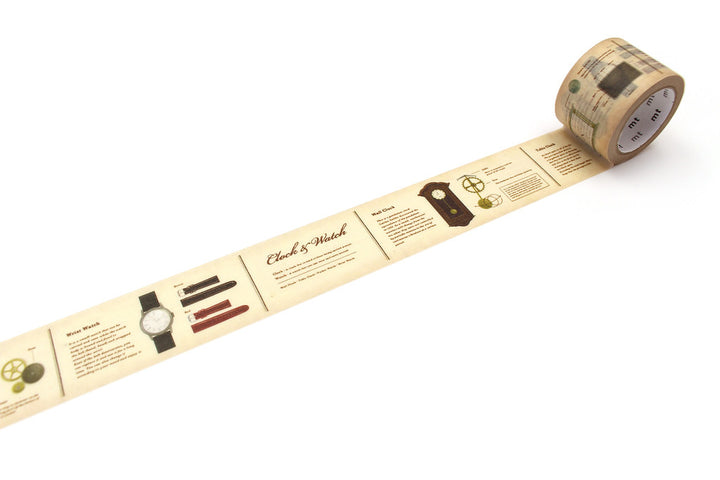 MT EX Washi Tape - Encyclopedia Clock — with packaging