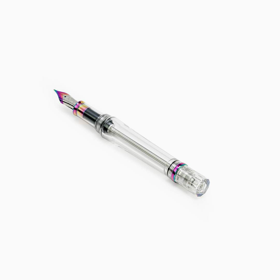 TWSBI VAC 700R Fountain Pen IRIS — flat lay