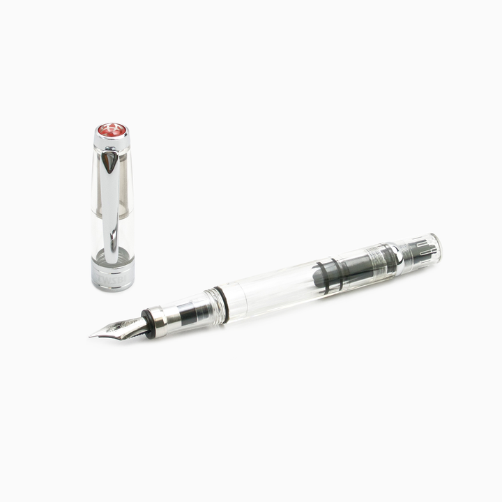 TWSBI Diamond 580 Fountain Pen Clear — flat lay