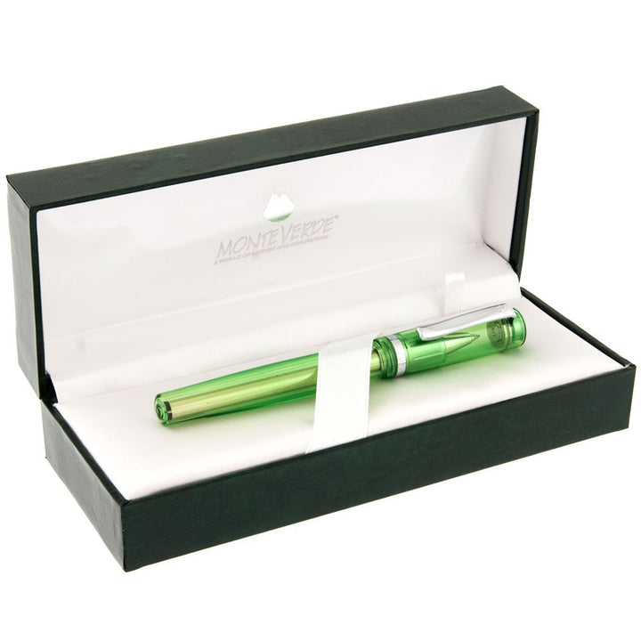 Monteverde Artista Crystal Rollerball Pen Lime Green — barrel detail