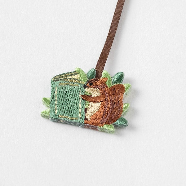 Midori Embroidery Bookmarker Squirrel — detail view
