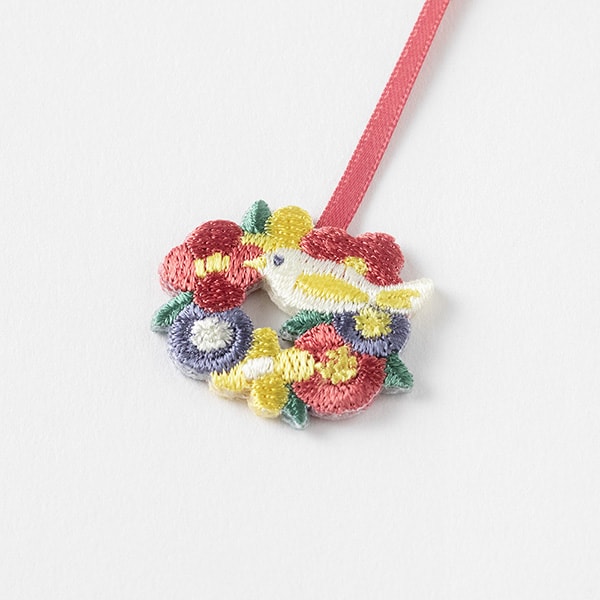 Midori Embroidery Bookmarker Bird — detail view