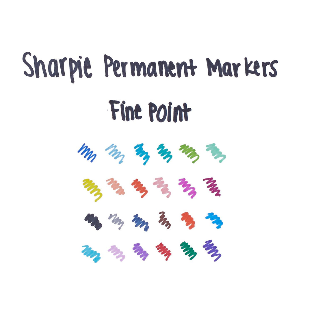 Sharpie Fine Colour Burst Set of 24 with Metallic Silver — side view