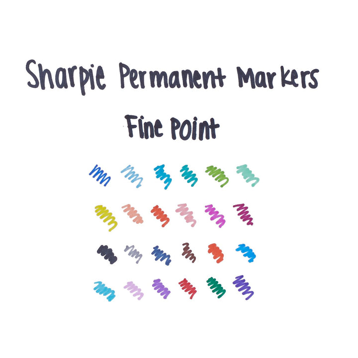 Sharpie Fine Colour Burst Set of 24 with Metallic Silver — side view
