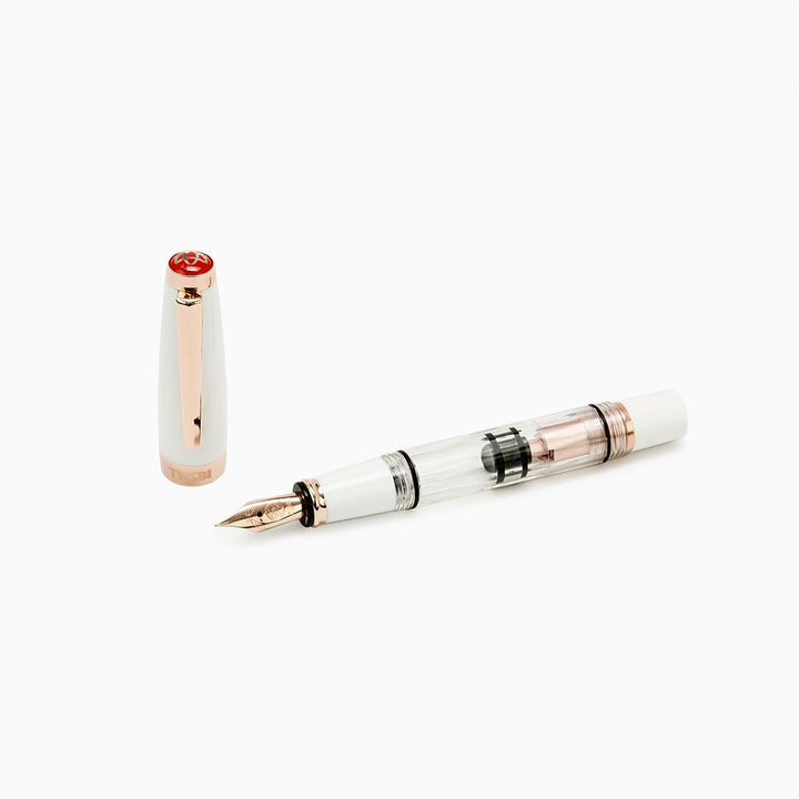TWSBI Diamond Mini with Rose Gold Trim II Fountain Pen — flat lay