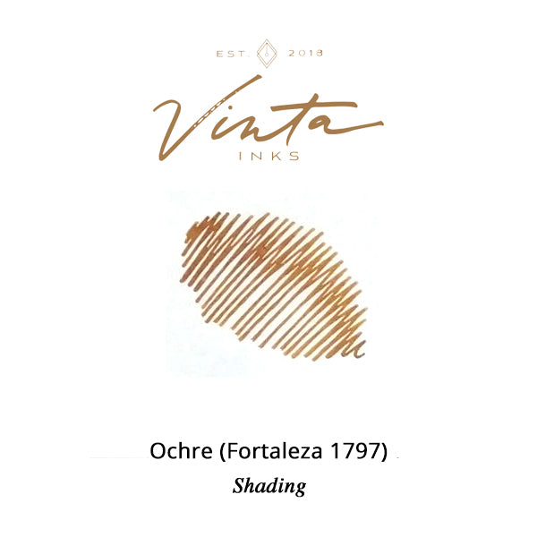 Vinta Inks 30ml Ink Bottle Ochre (Fortaleza 1797) — bottle at angle