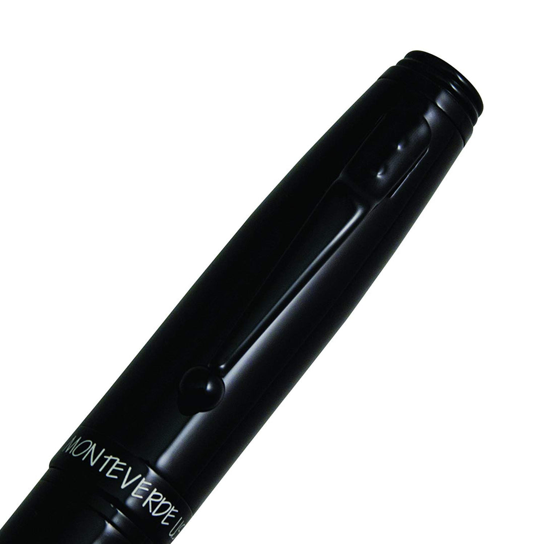 Monteverde Invincia Color Fusion Stealth Ballpoint Black — writing at an angle