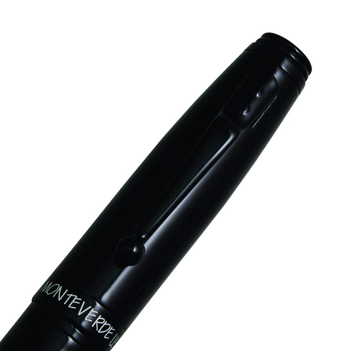 Monteverde Invincia Color Fusion Stealth Ballpoint Black — writing at an angle