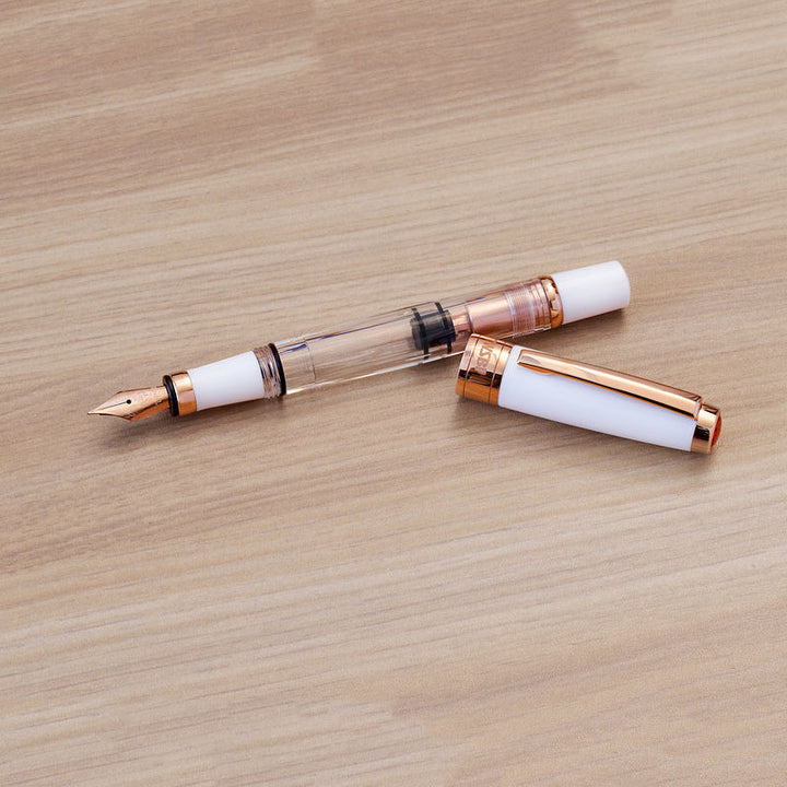 TWSBI Diamond 580 Fountain Pen White RG II — engraving example
