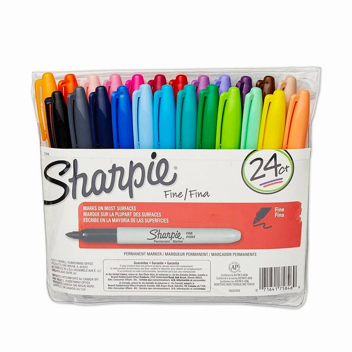 Sharpie Fine Point Permanent Markers Assorted Set of 24 — front view