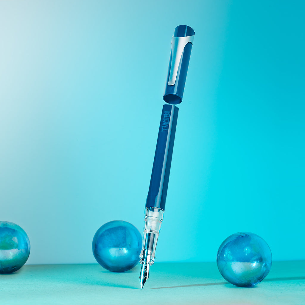 TWSBI SWIPE Fountain Pen Prussian Blue — flat lay