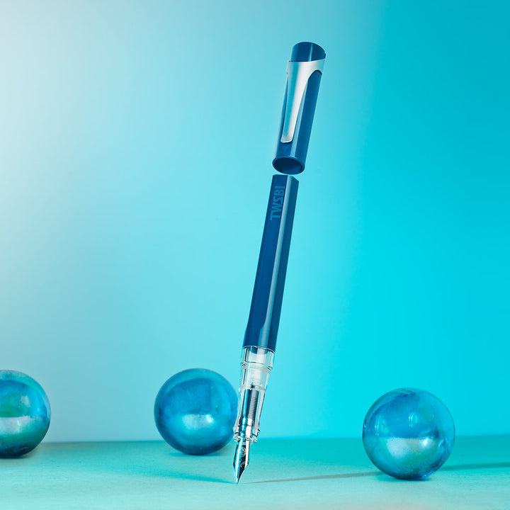TWSBI SWIPE Fountain Pen Prussian Blue — flat lay