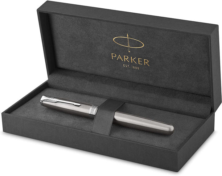 Parker Sonnet Stainless Steel CT Fountain Pen — writing at an angle