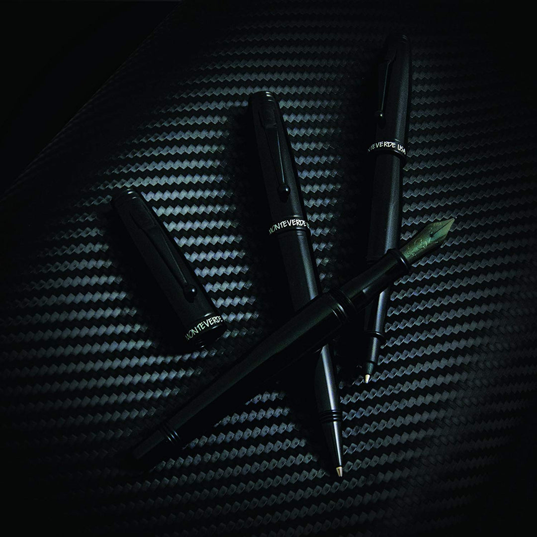 Monteverde Invincia Color Fusion Stealth Ballpoint Black — barrel detail