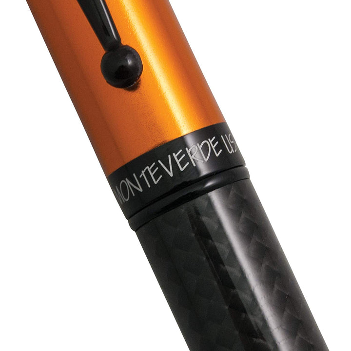 Monteverde Invincia Ballpoint Orange Anodized — barrel detail