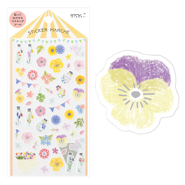Midori Sticker 2453 Marché Pressed Flower — front view