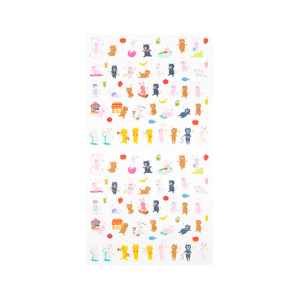 Midori Sticker Achievement Diet Animals — side view