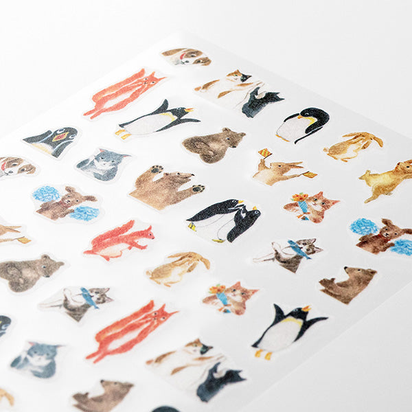 Midori Sticker Daily Records Animal Feelings — detail view
