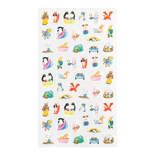 Midori Sticker Daily Records Animal Scenes — side view