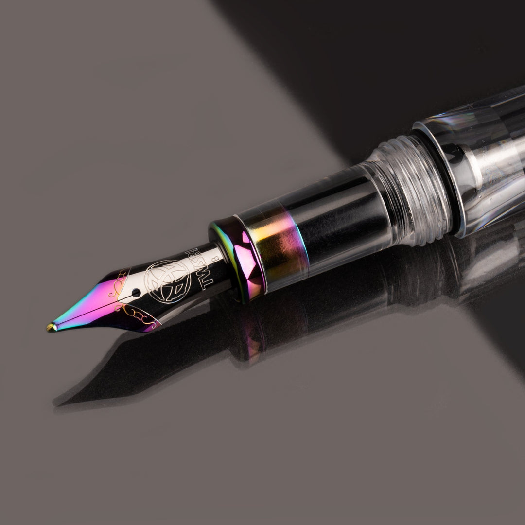 TWSBI VAC 700R Fountain Pen IRIS — flat lay