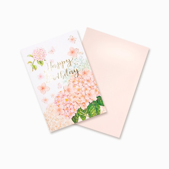 D'Won Card Happy Birthday Hydrangea — side view