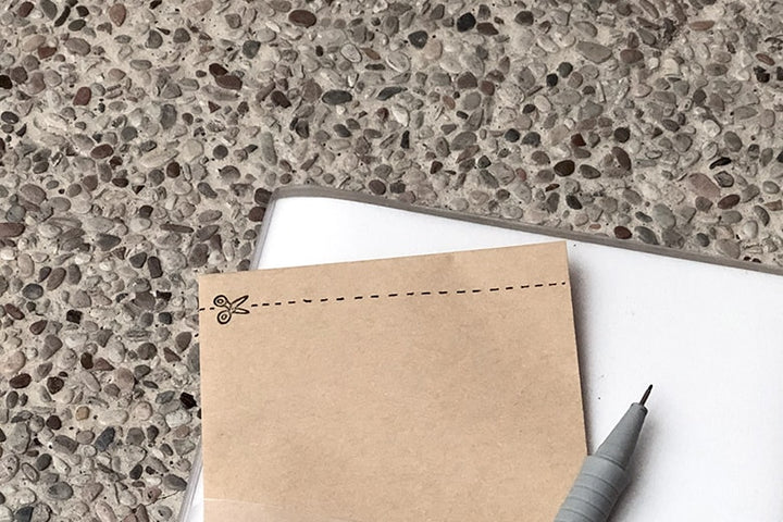 Plain Stationery Minimo Stamp Set - Ruler and knife — angle view