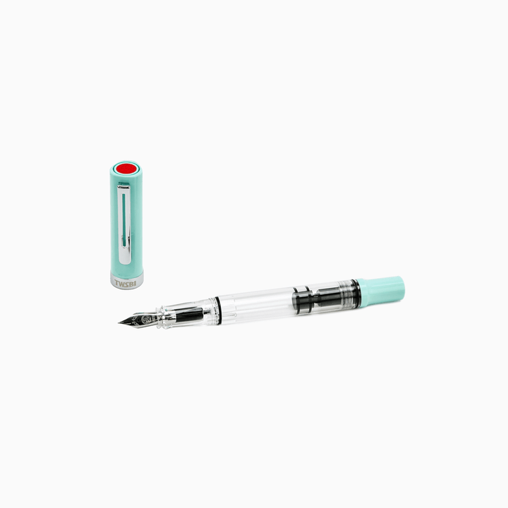 TWSBI ECO-T Fountain Pen Mint Blue — flat lay