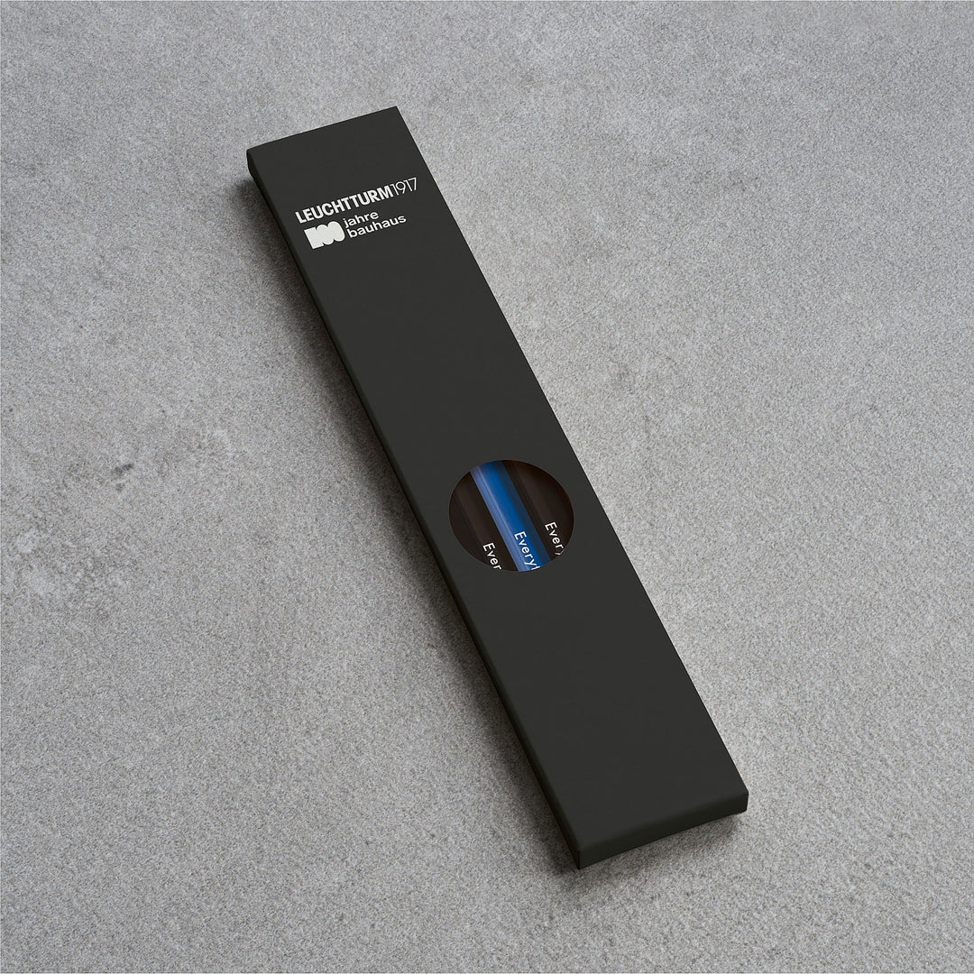 Leuchtturm1917 Bauhaus 100 Pencil Assorted Unit (4xBlack, 1xRoyal Blue) — capped