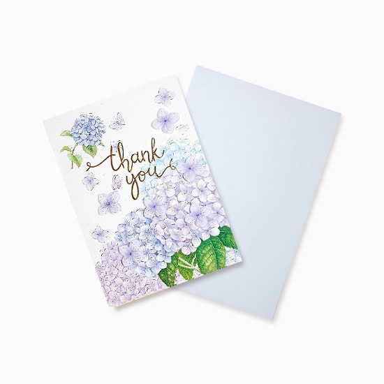 D'Won Card Thank You Hydrangea — side view
