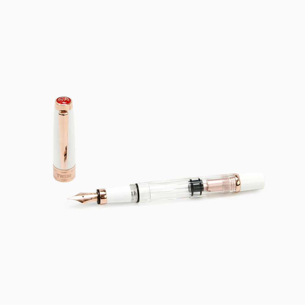 TWSBI Diamond 580 Fountain Pen White RG II — barrel detail