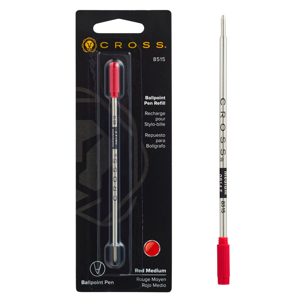 Cross Ballpoint Pen Refill — uncapped with cap posted