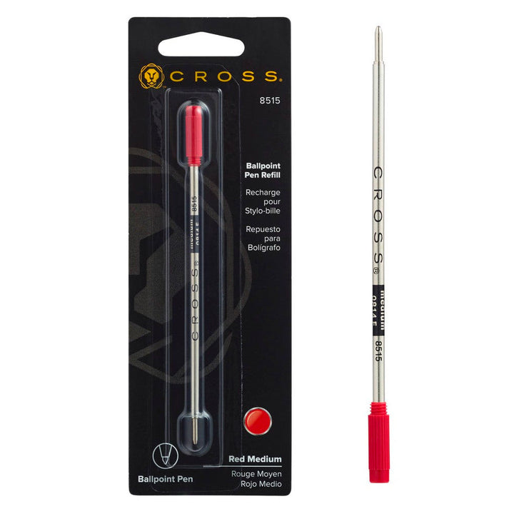 Cross Ballpoint Pen Refill — uncapped with cap posted