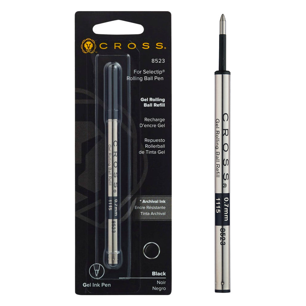 Cross Selectip Gel Rollerball Pen Refill Black — front view