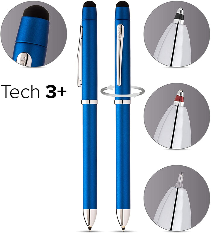 Cross Tech3+ Metallic Blue Multifunction Pen — with packaging