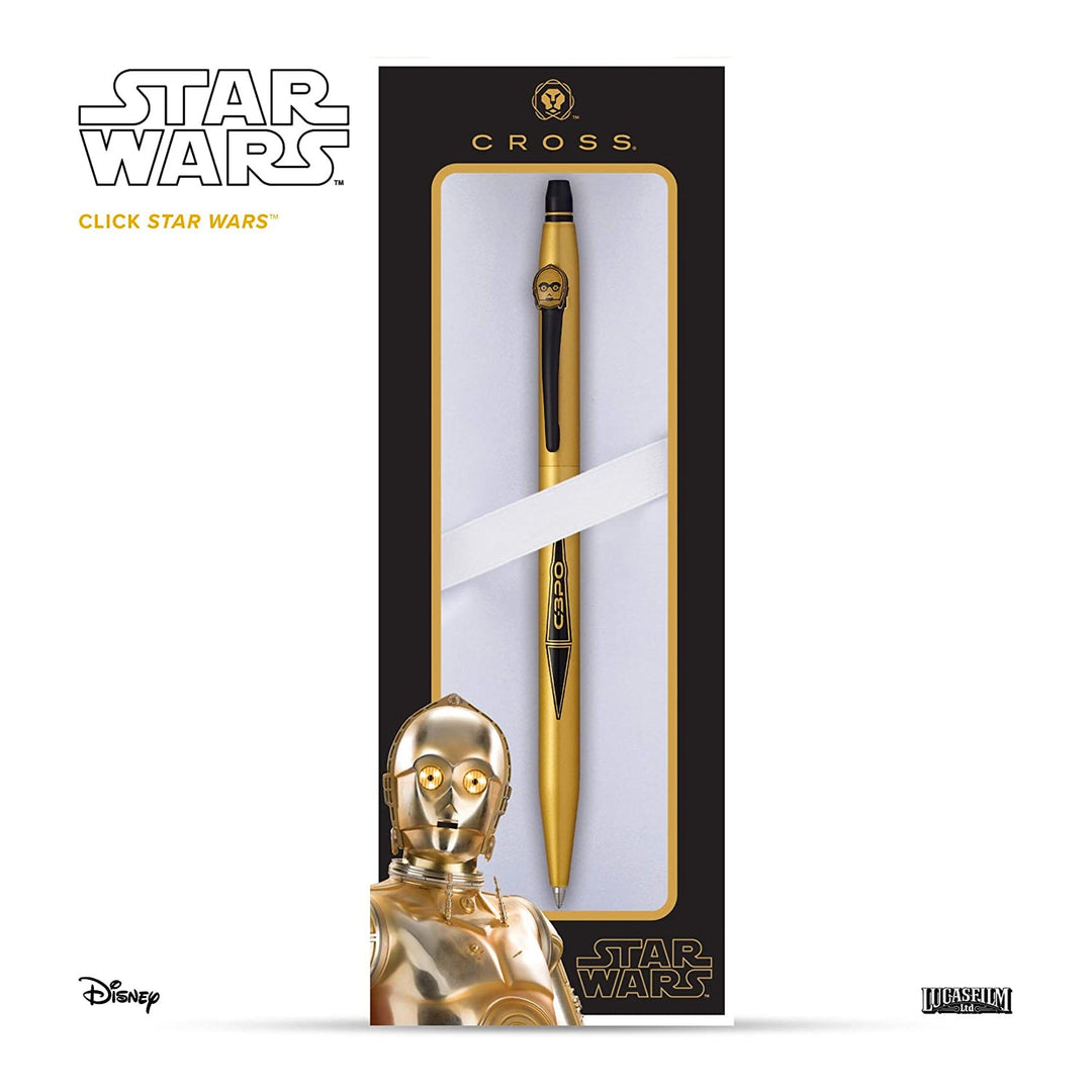 Cross Click Star Wars C-3PO Rollerball Pen — writing at an angle