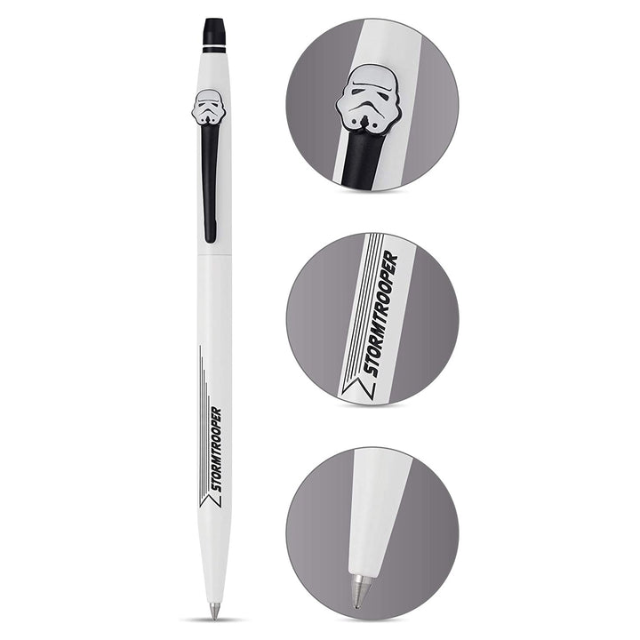 Cross Click Star Wars Stormtrooper Rollerball Pen With Jot Zone Journal Gift Set — in use