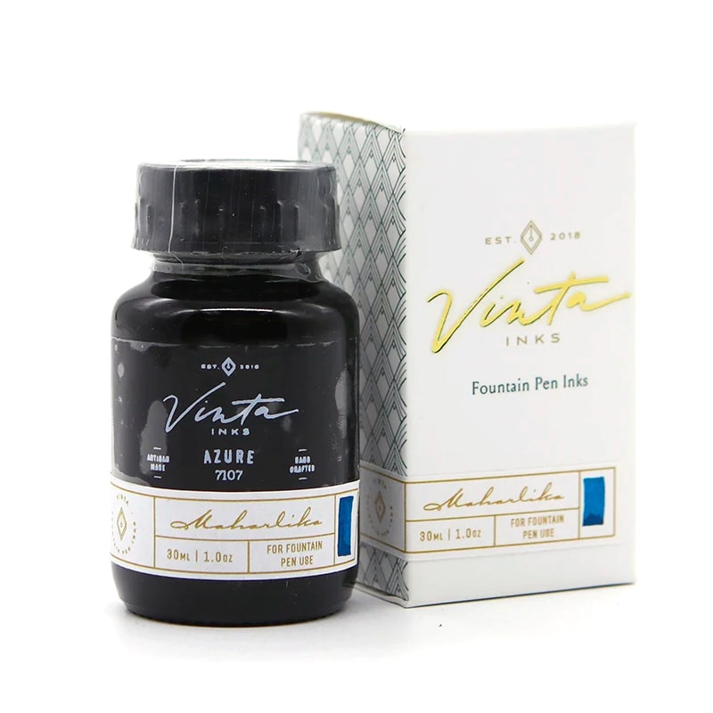 Vinta Inks 30ml Ink Bottle Azure (Maharlika 7107) — with pen