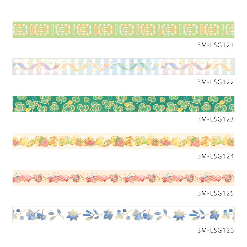 (DC) BGM Green Pattern Masking Tape — flat lay