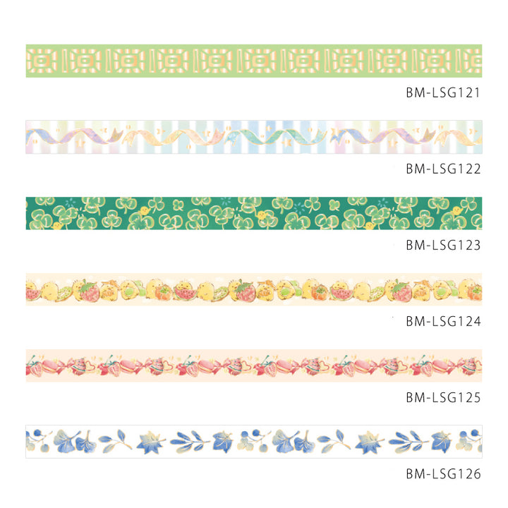 (DC) BGM Green Pattern Masking Tape — flat lay