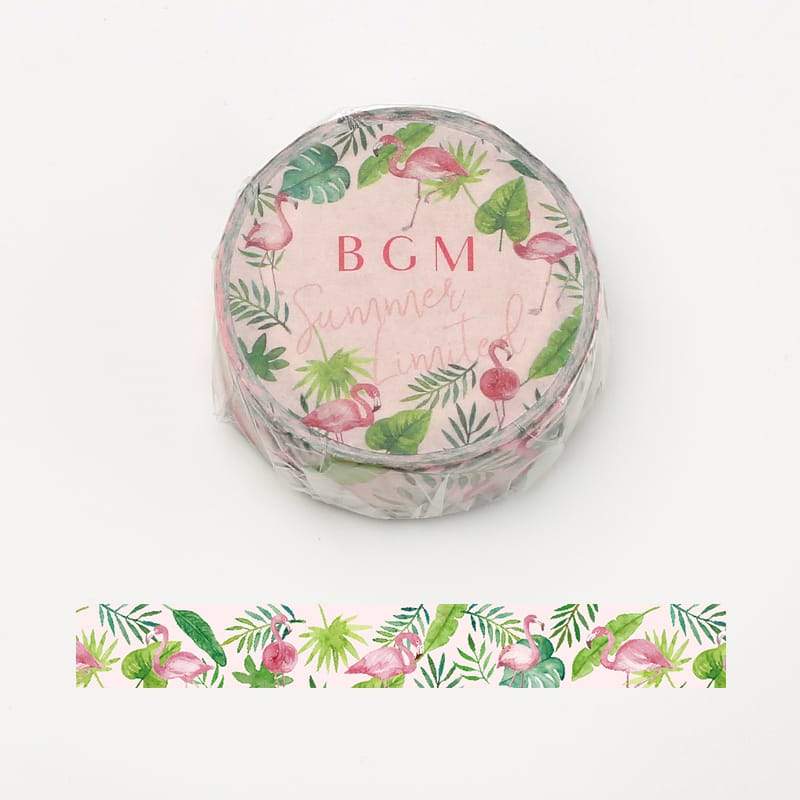 BGM Flamingo Washi Tape — roll front