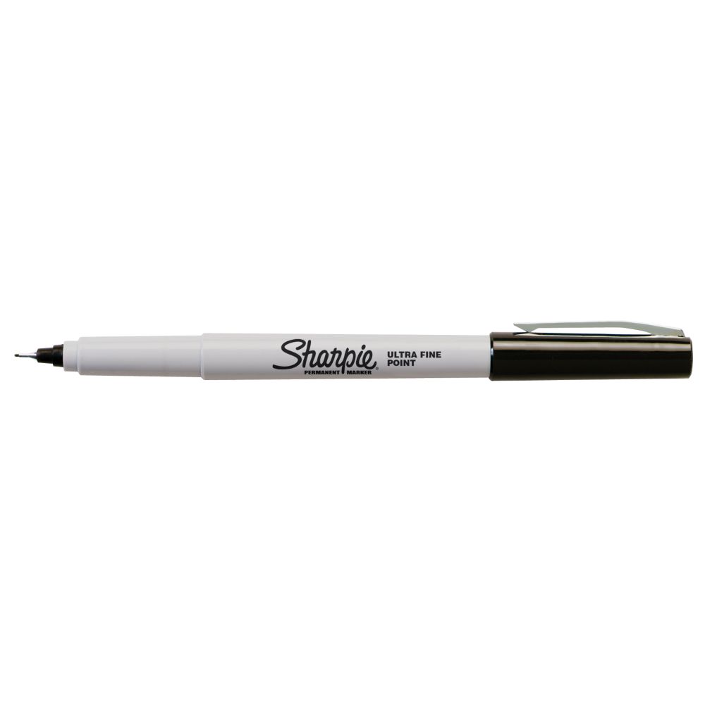 Sharpie Ultra Fine Point Permanent Markers Black Set of 2 — side view