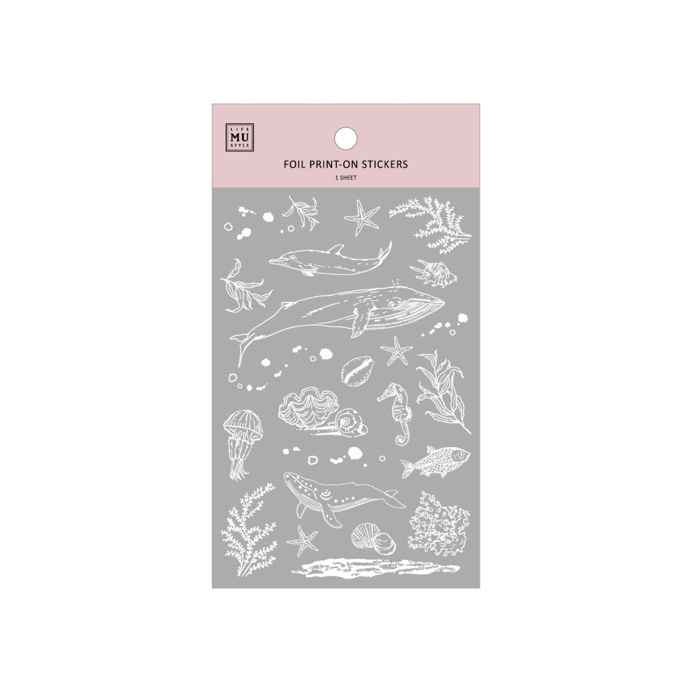 MU Craft Silver Foil Print-On Sticker 004 — front view