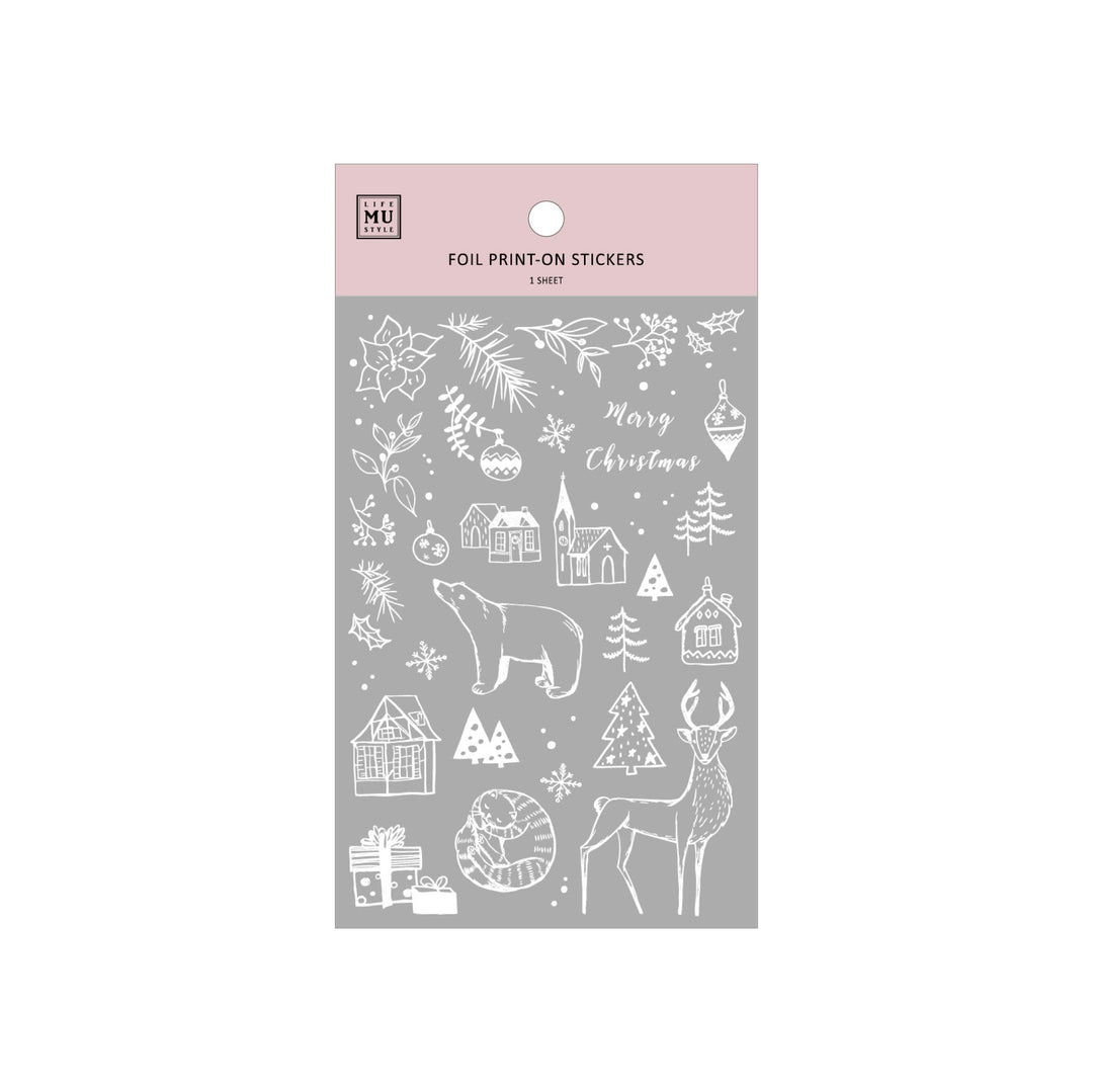 MU Craft Silver Foil Christmas Print-On Sticker 001 — front view