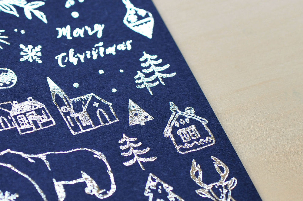 MU Craft Silver Foil Christmas Print-On Sticker 001 — side view
