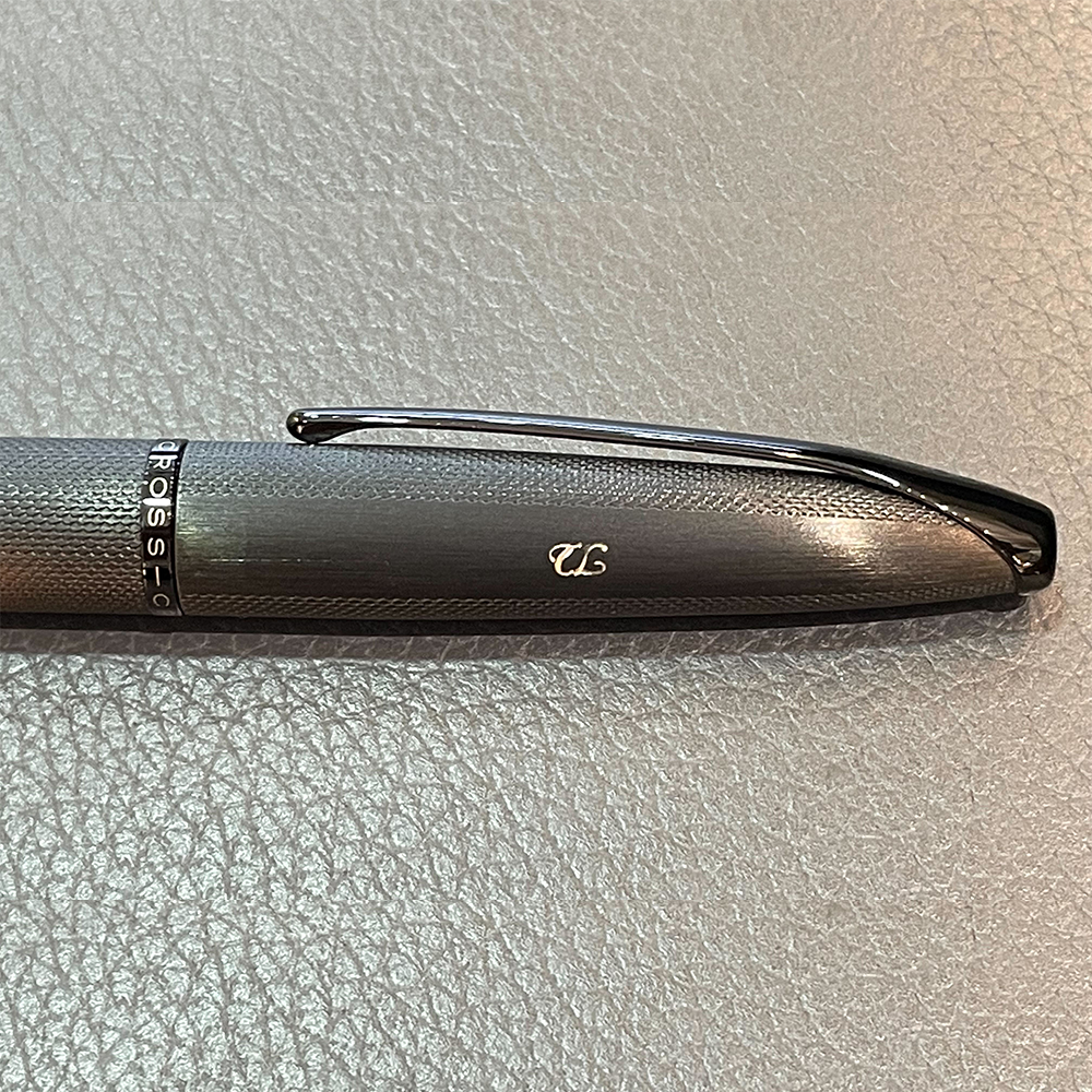 Cross ATX Brushed Black Fountain Pen — flat lay
