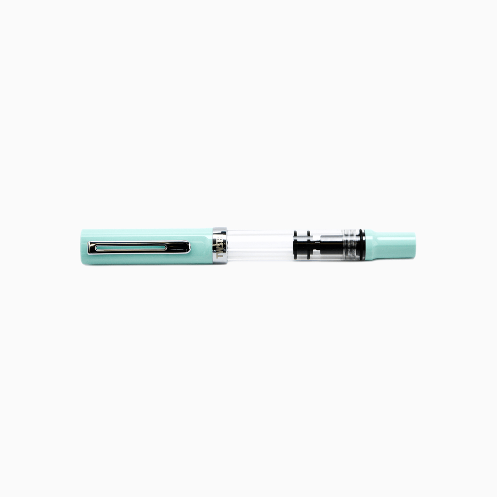 TWSBI ECO-T Fountain Pen Mint Blue — flat lay