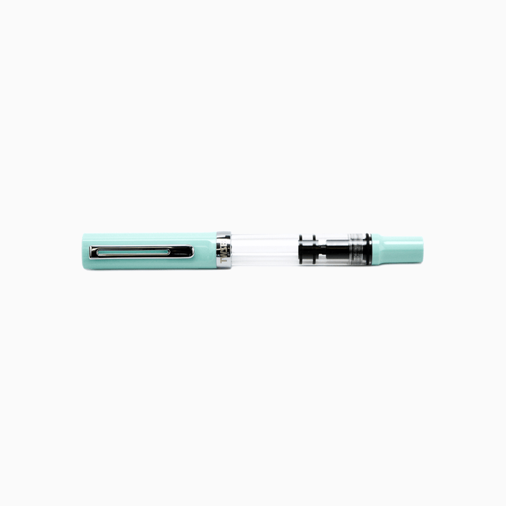 TWSBI ECO-T Fountain Pen Mint Blue — flat lay