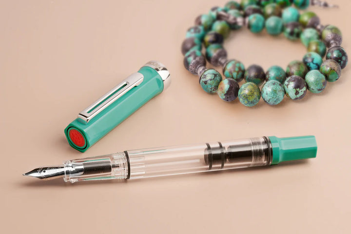 TWSBI ECO Fountain Pen Persian Green — flat lay