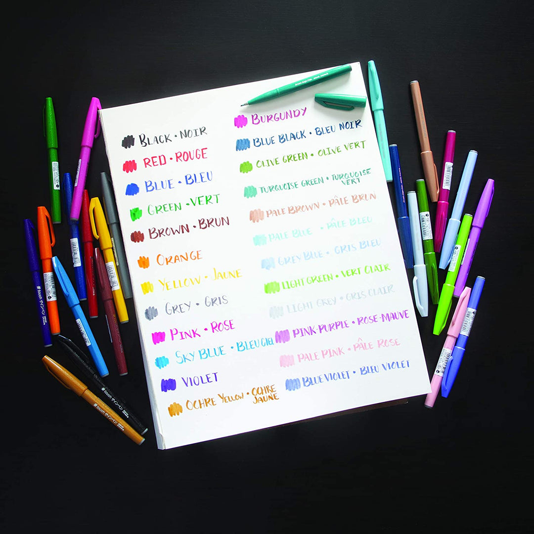 Pentel Touch Brush Sign Pen Blue Violet — in use