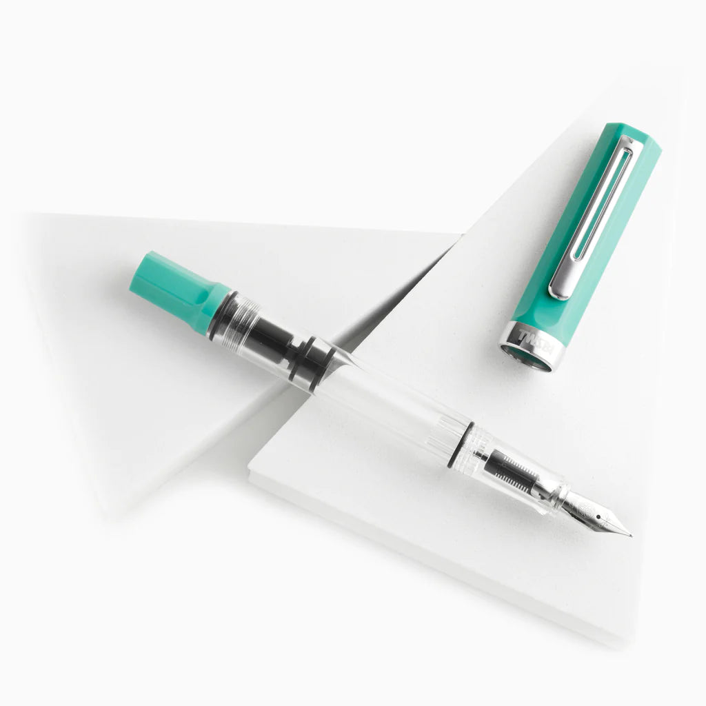 TWSBI ECO Fountain Pen Persian Green — flat lay